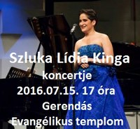 Szluka Lídia Kinga koncertje Gerendáson