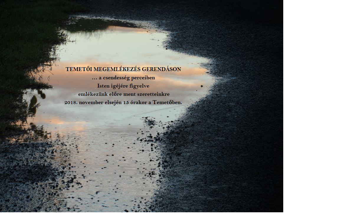 Temetői megemlékezés 2018.11.01. 15 óra